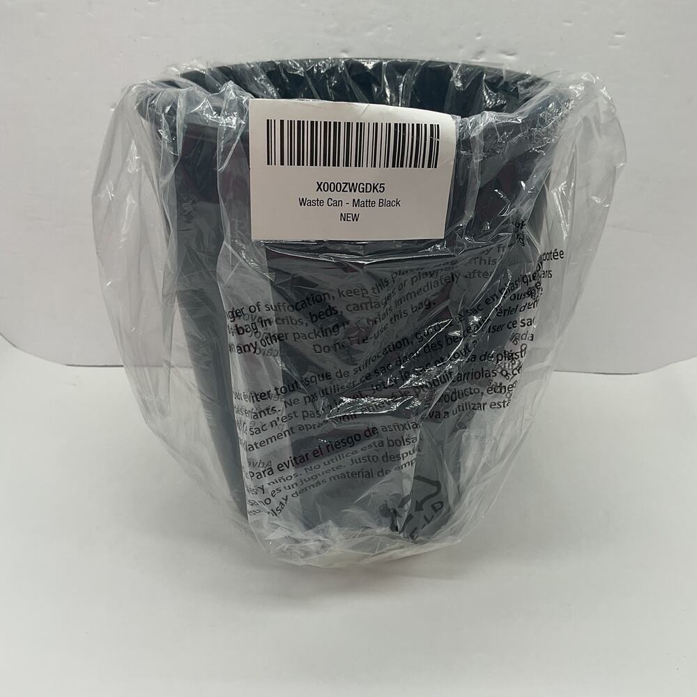 M Design Matte Black Bathroom Wastebasket New in packaging